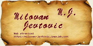 Milovan Jevtović vizit kartica